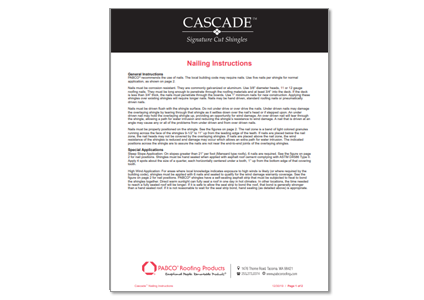 Cascade Nailing Instructions