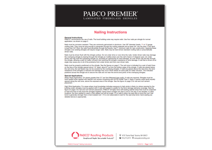 PABCO Premier Nailing Instructions