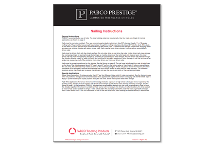 PABCO Prestige Nailing Instructions