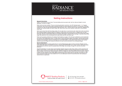 Premier Radiance Nailing Instructions